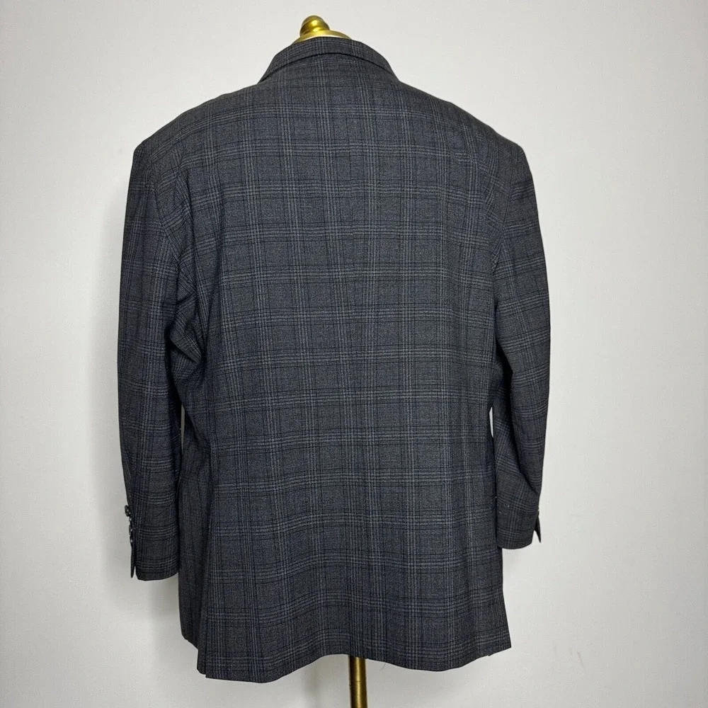 Kenneth Cole Gray Plaid Sport Coat Blazer
